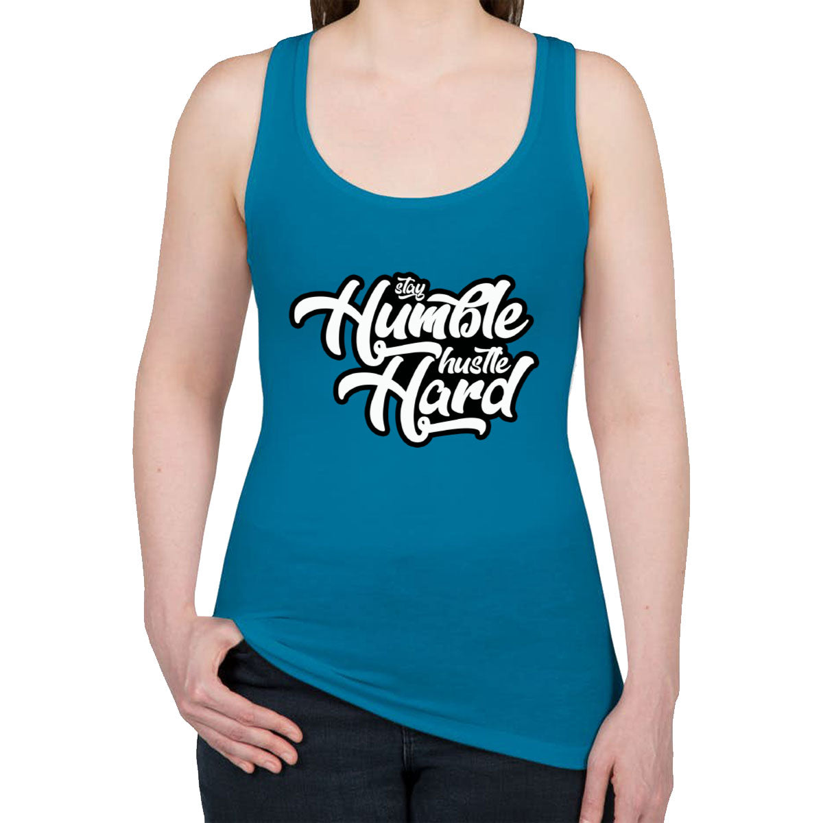 Stay Humble Hustle Hard Women's Racerback Tank Top