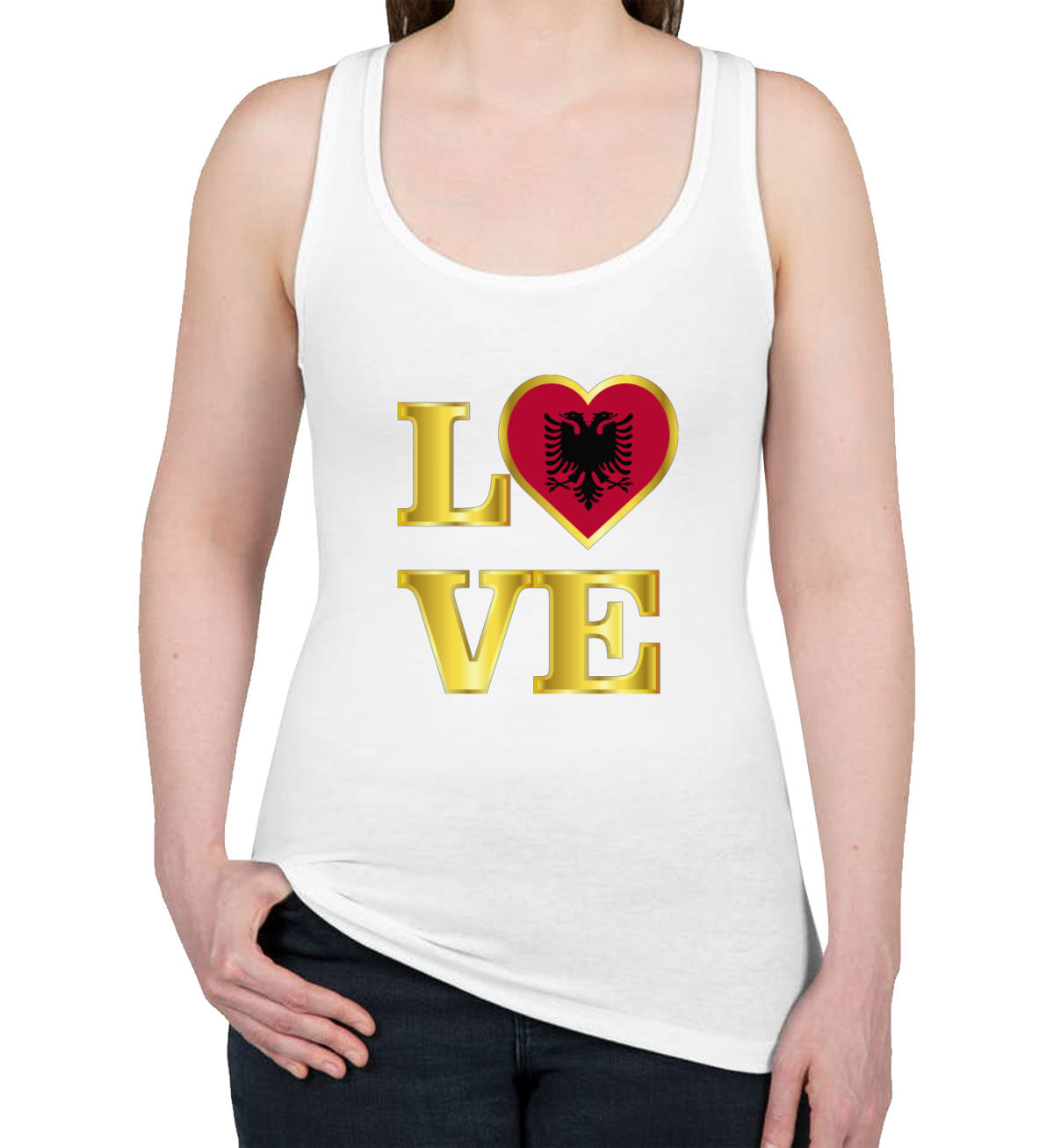 Albania Love Women's Racerback Tank Top