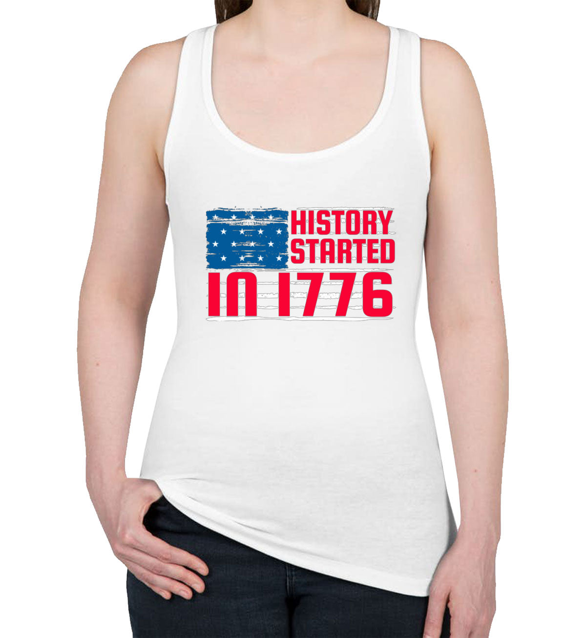 History Started In 1776 Women's Racerback Tank Top