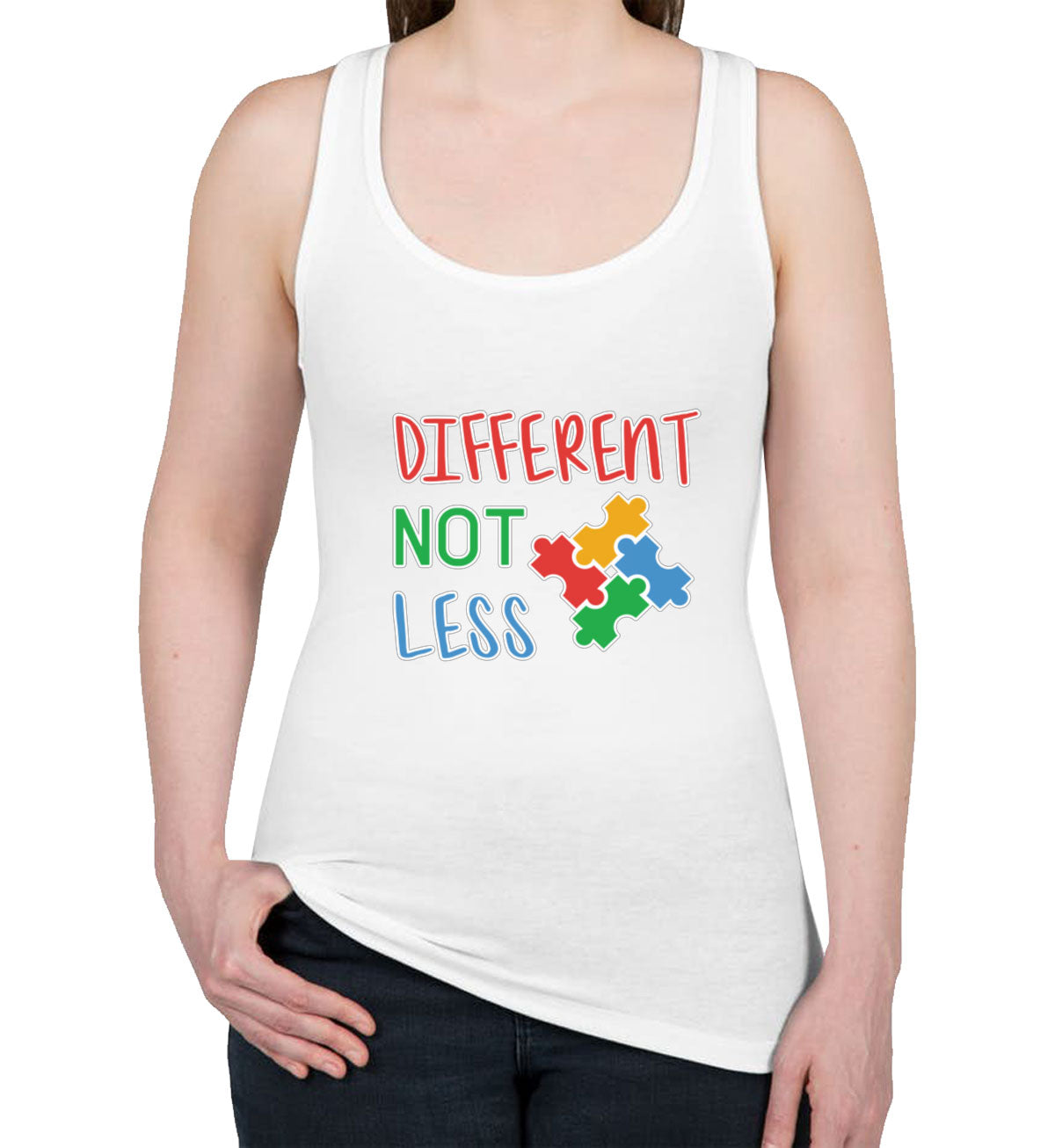 Autism Awareness Different Not Less Women's Racerback Tank Top