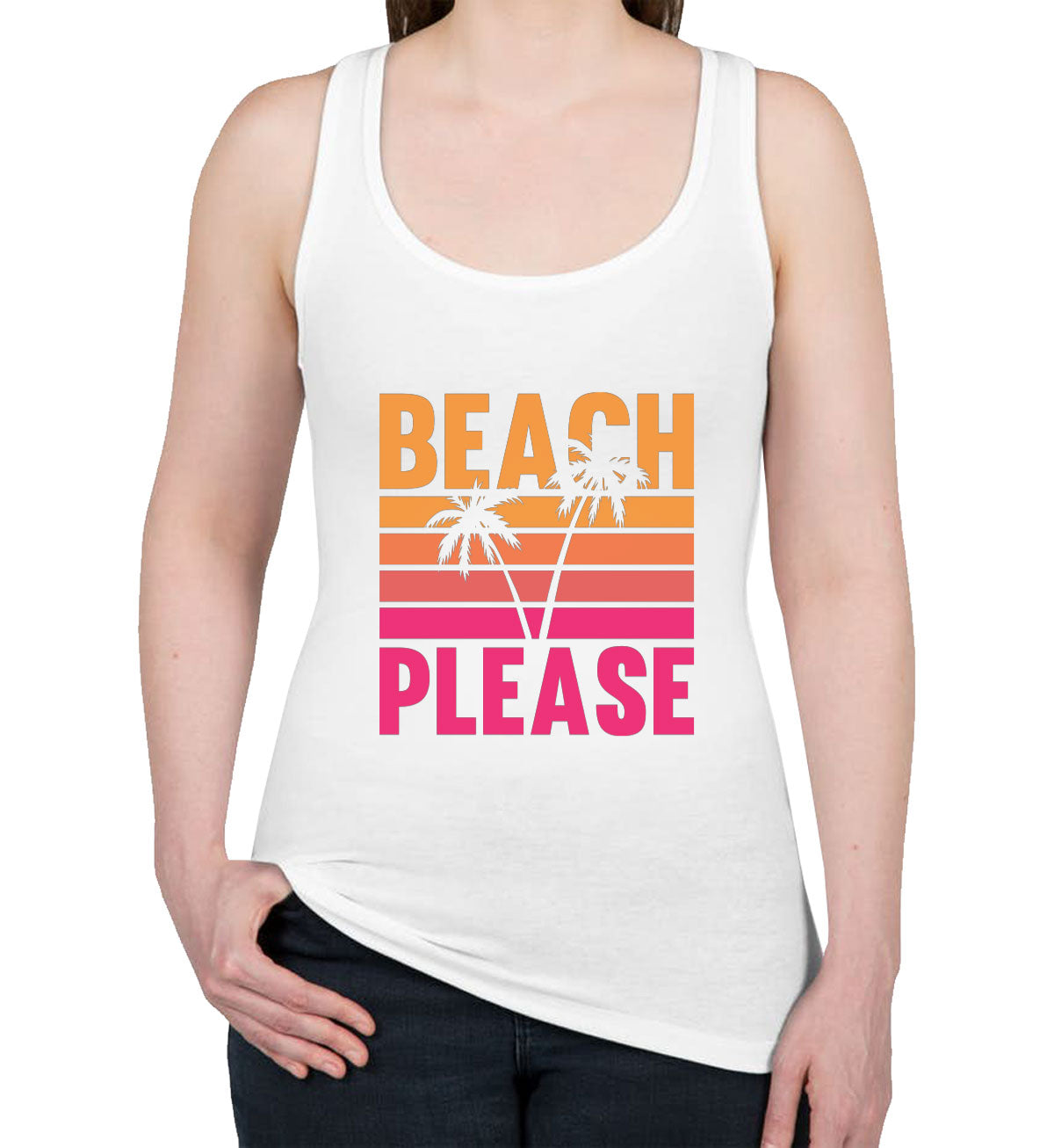 Beach Please Women's Racerback Tank Top