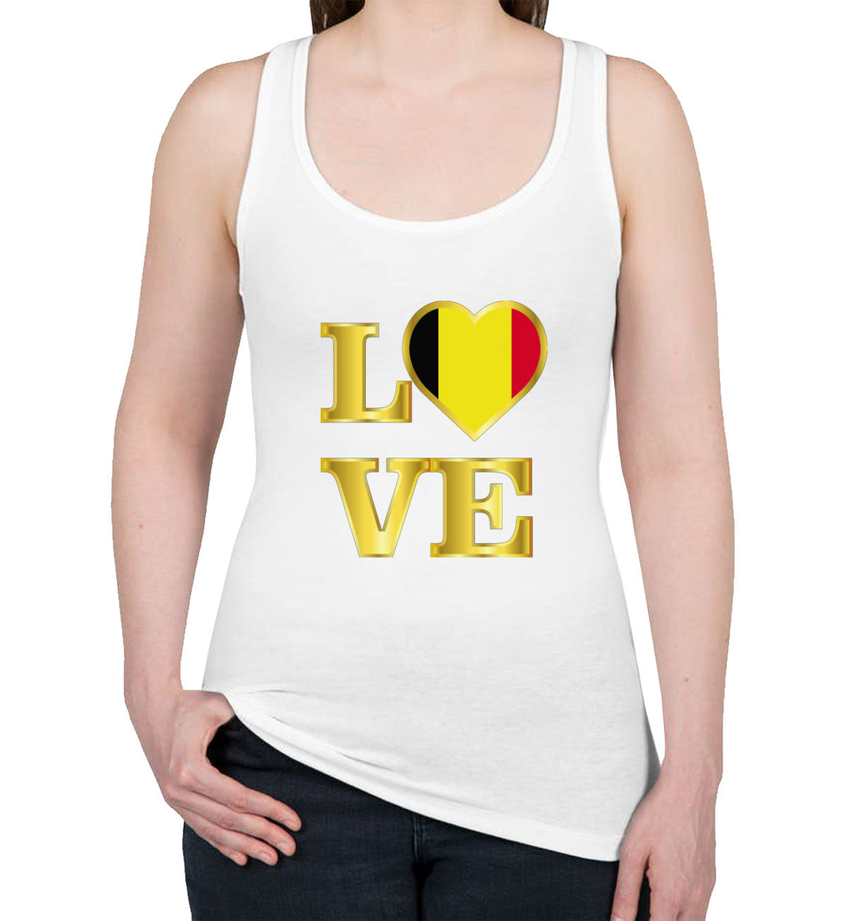 Belgium Love Women's Racerback Tank Top