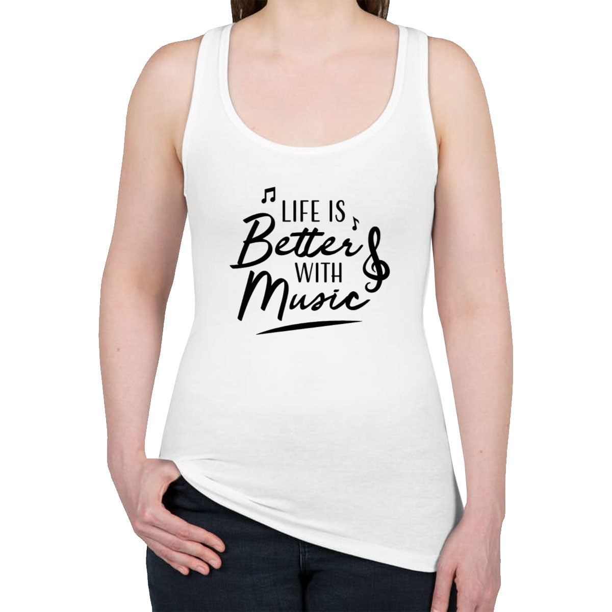 Life Is Better With Music Women's Racerback Tank Top