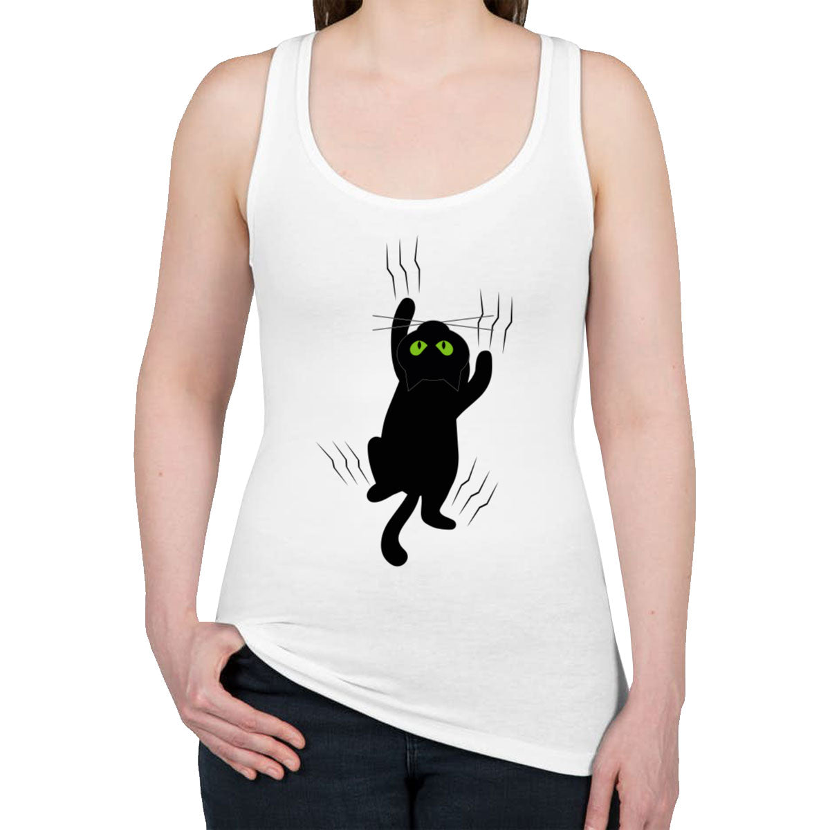 Black Cat Women's Racerback Tank Top