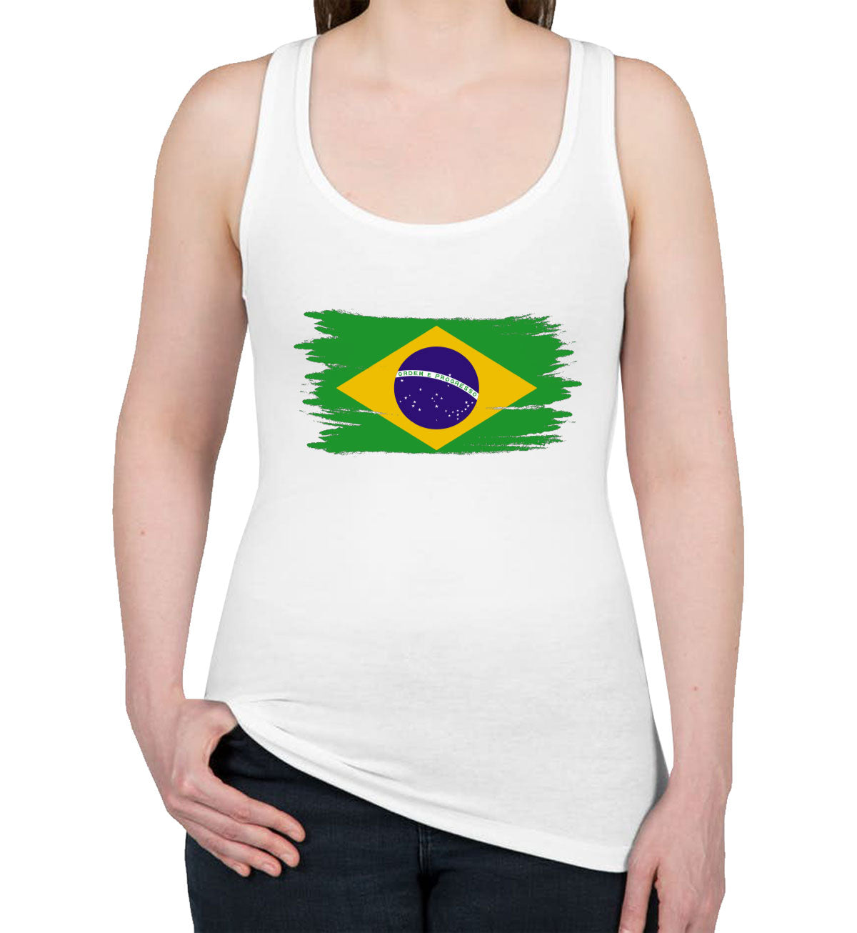 Brazil Flag Women's Racerback Tank Top