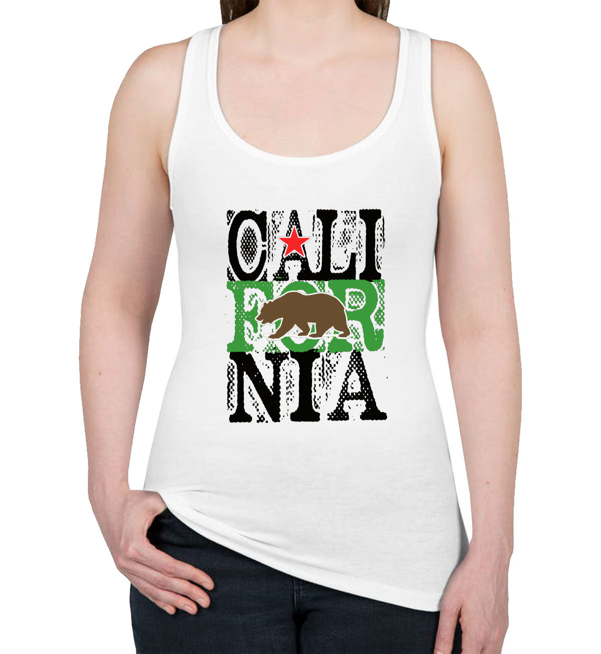 California Republic Bear Women's Racerback Tank Top