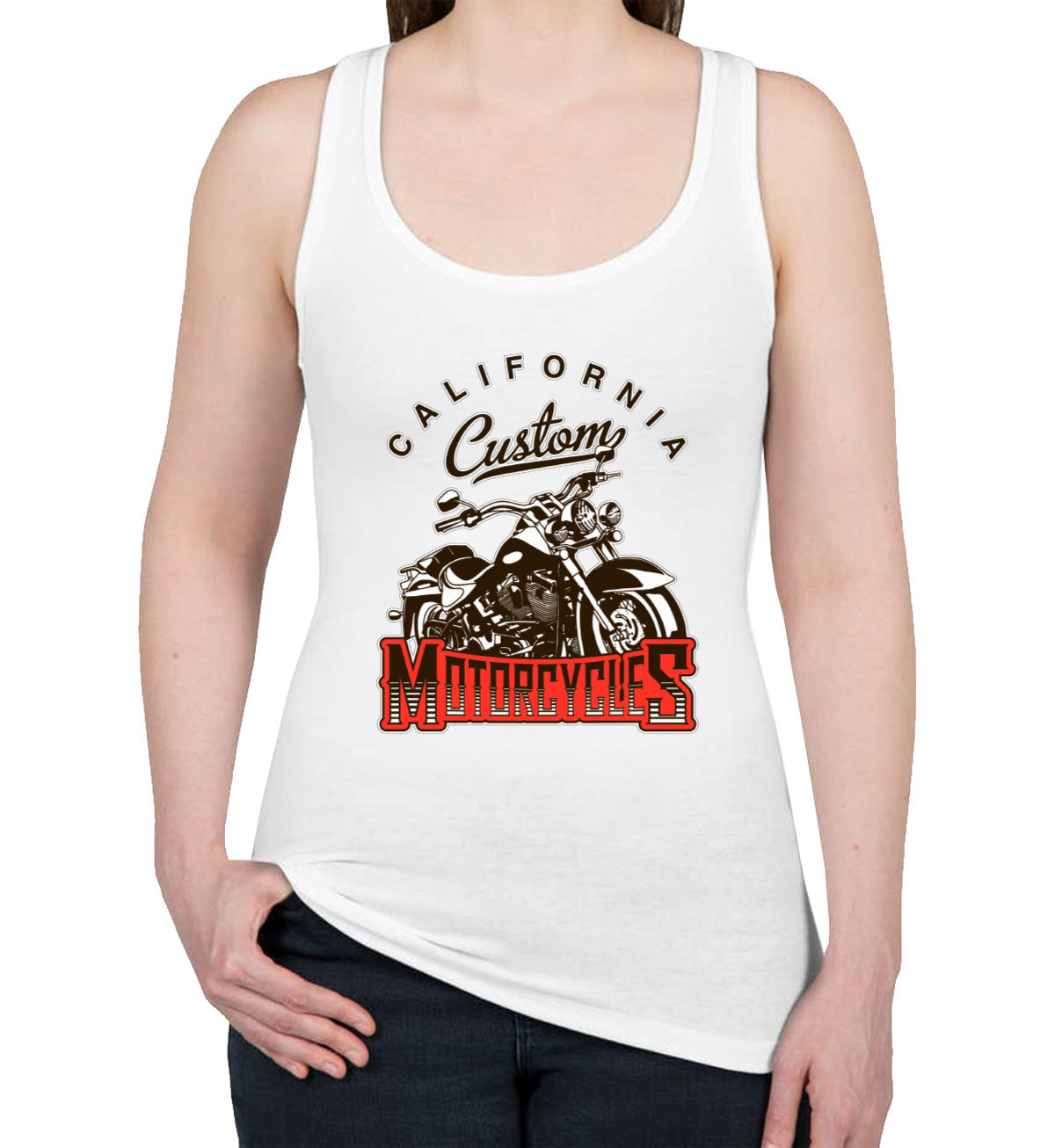 California Custom Motorcycles Women's Racerback Tank Top