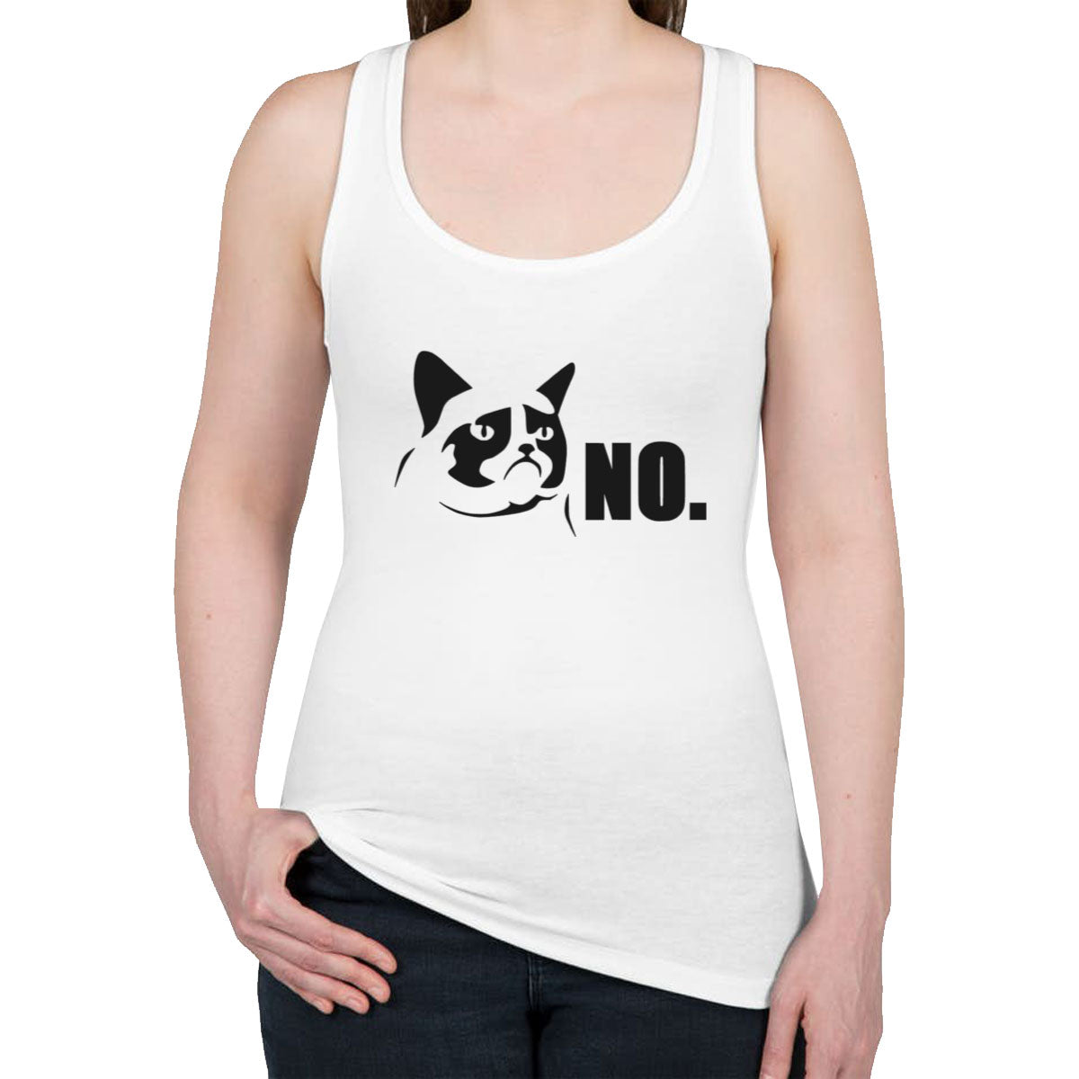 Cat No Women's Racerback Tank Top