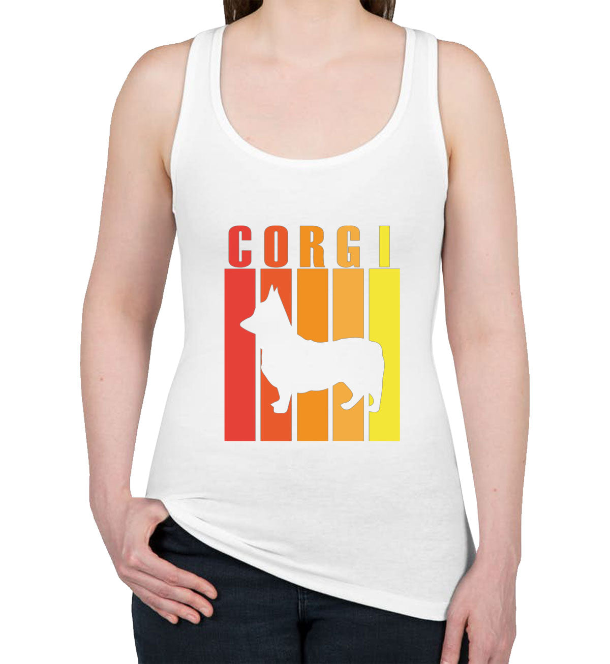 Pembroke Welsh Corgi Dog Women's Racerback Tank Top