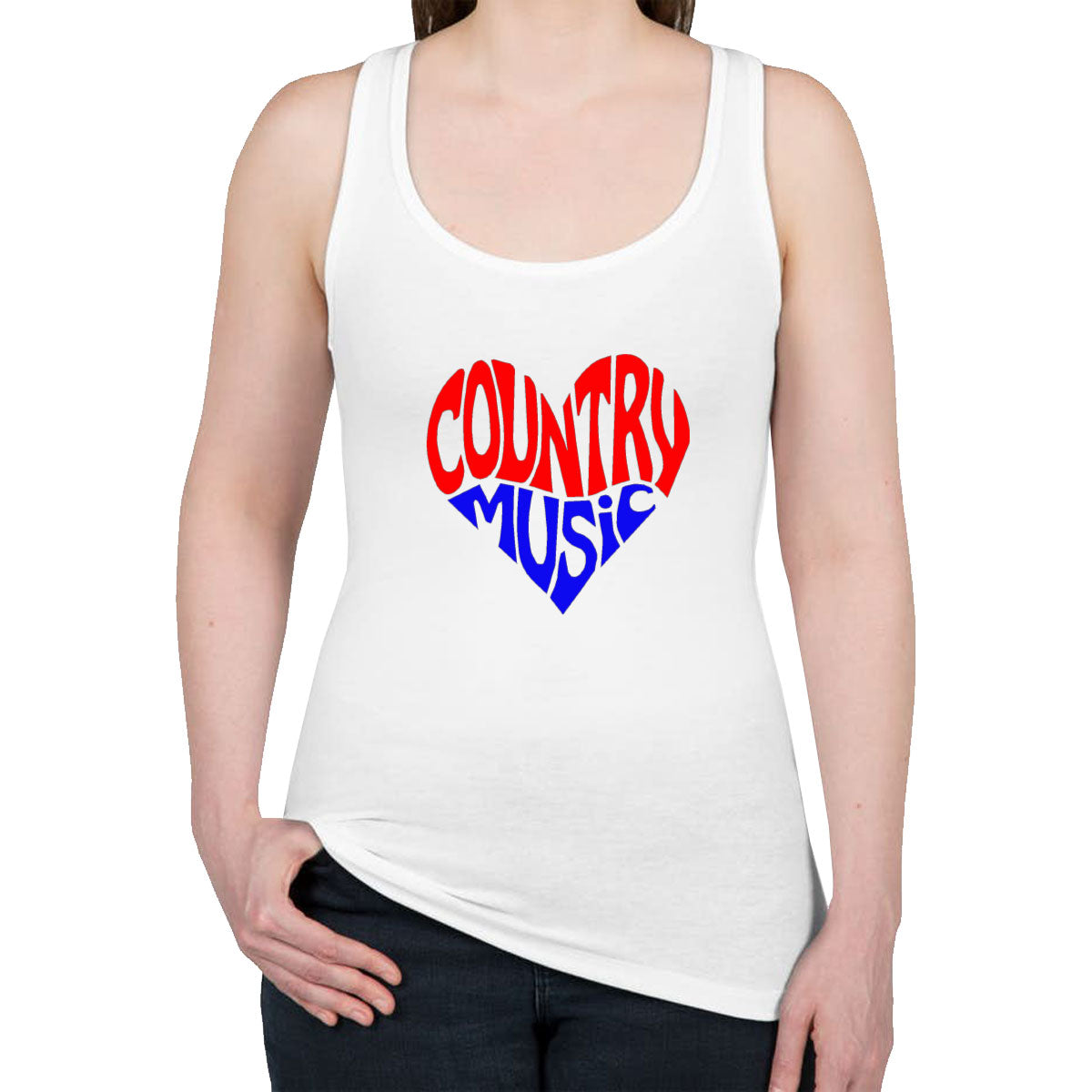 Country Music Heart Women's Racerback Tank Top