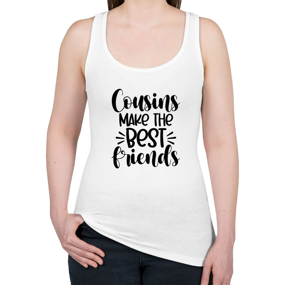 Cousins Make The Best Friends Women's Racerback Tank Top