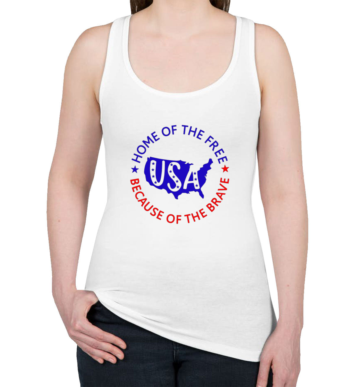 Home Of The Free Because Of The Brave Women's Racerback Tank Top