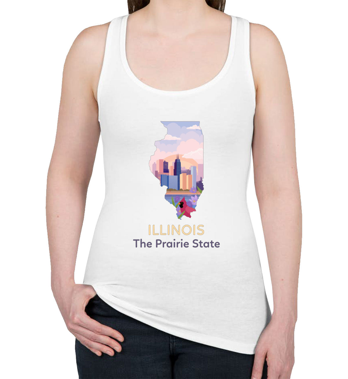 Illinois The Prairie State Women's Racerback Tank Top