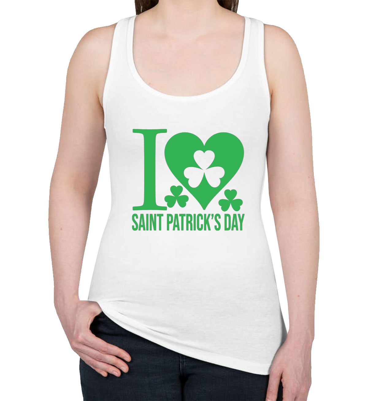 I Love St. Patrick's Day Women's Racerback Tank Top