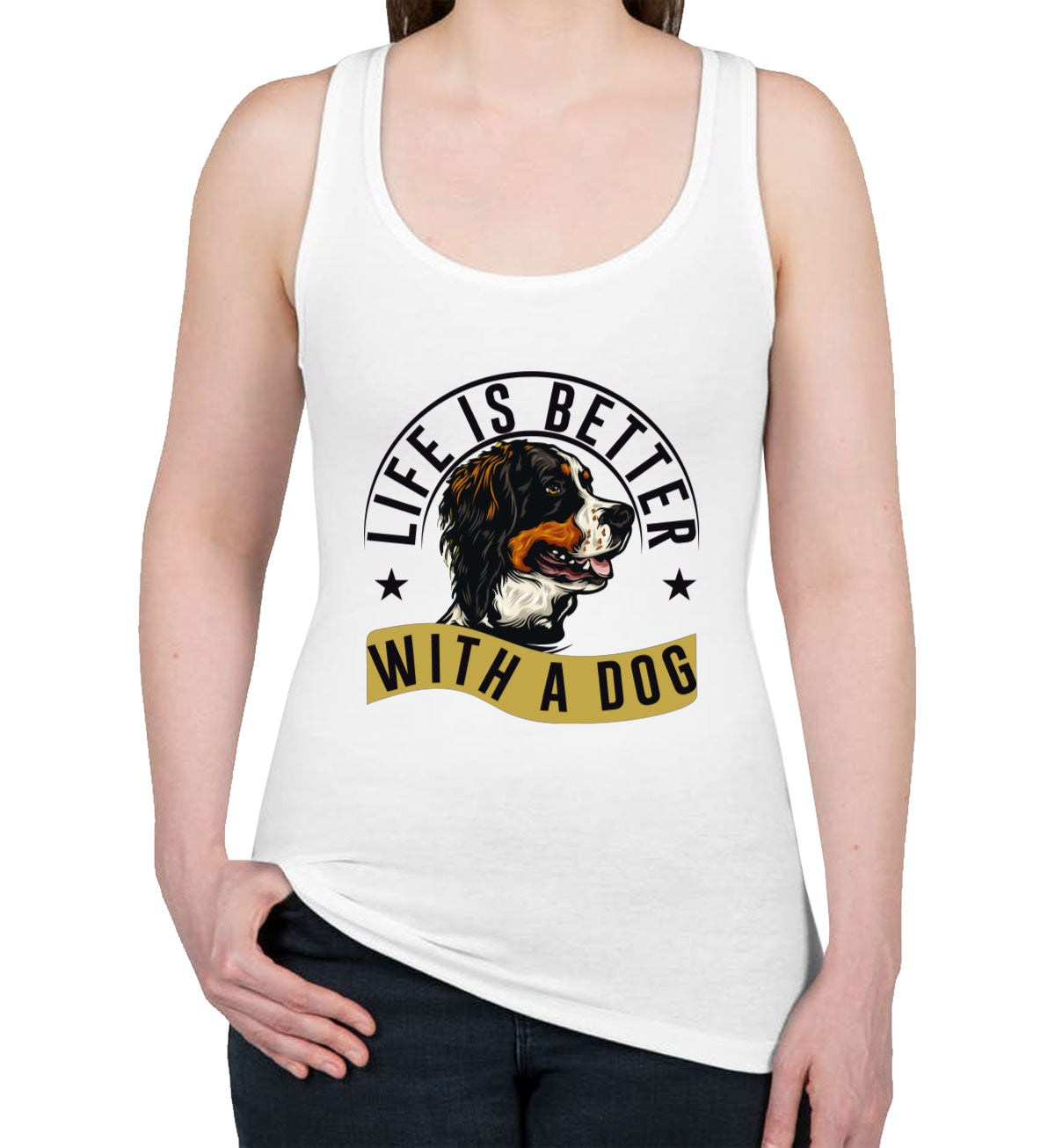 Life Is Better With A Dog Women's Racerback Tank Top