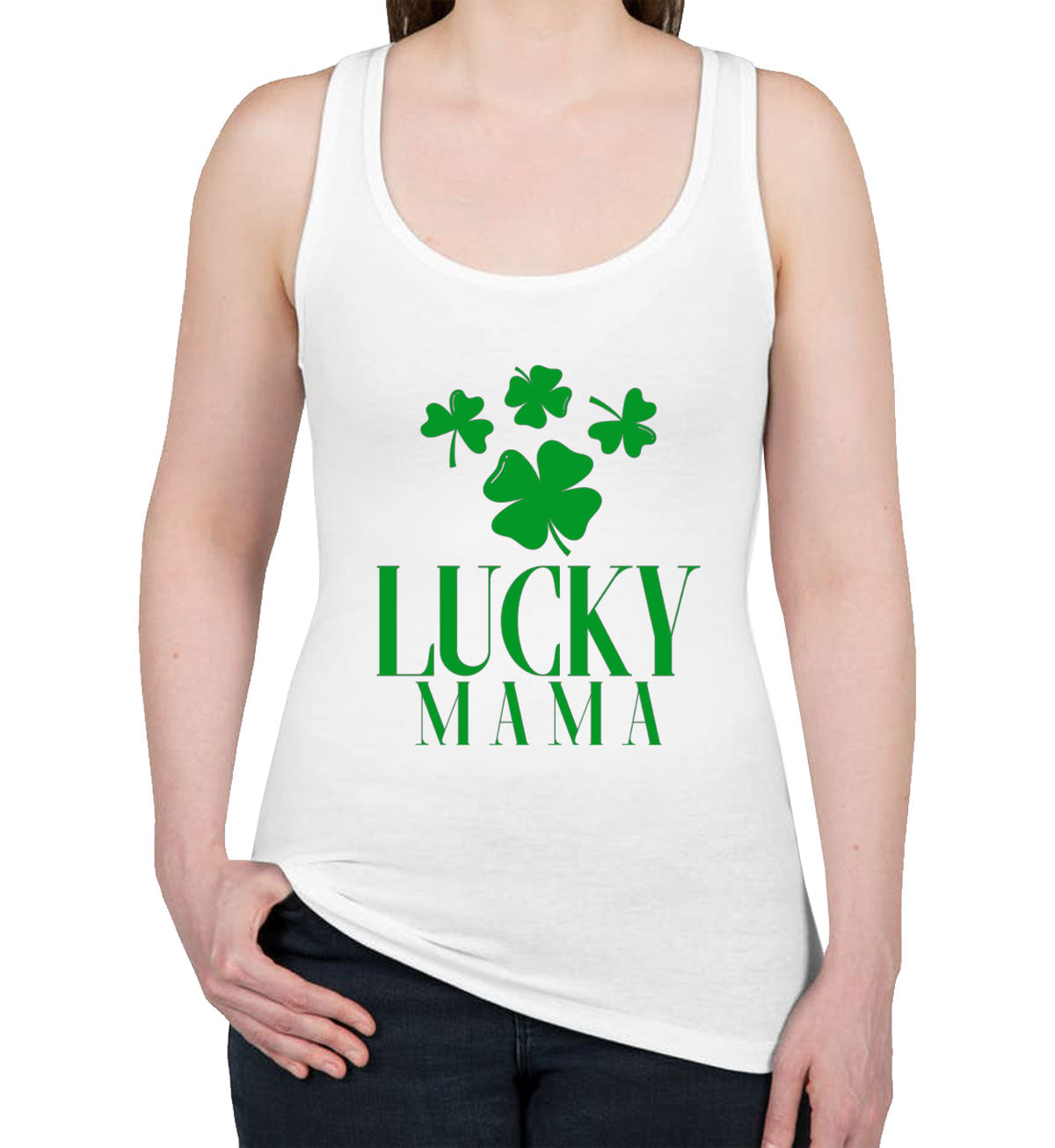 Lucky Mama St. Patrick's Day Women's Racerback Tank Top