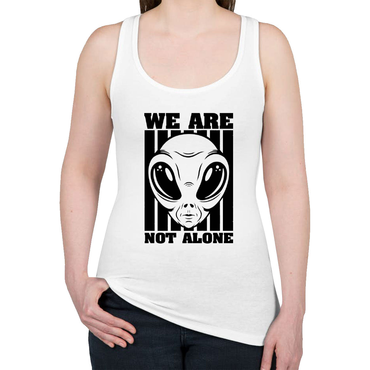 We Are Not Alone Women's Racerback Tank Top