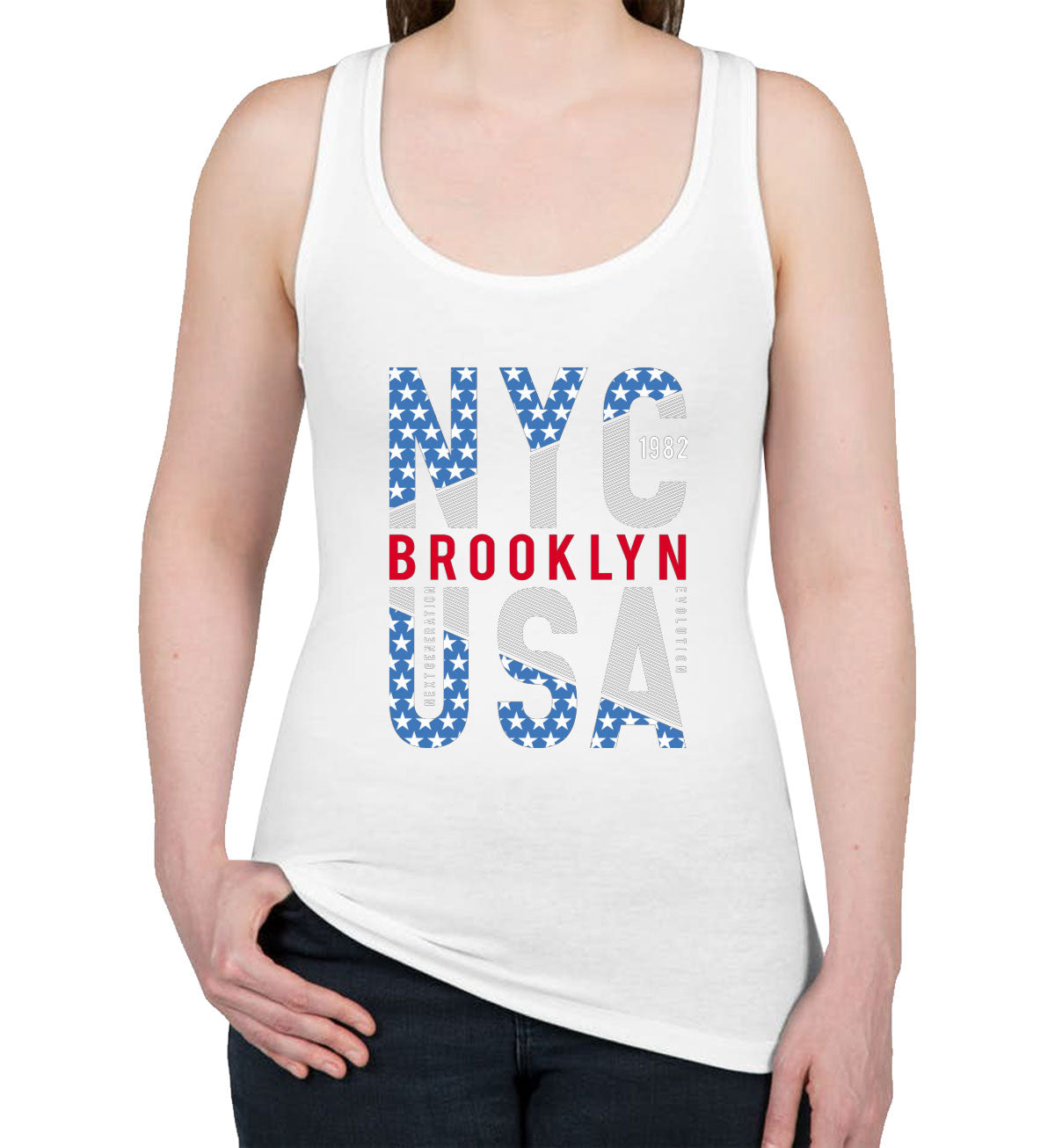 Brooklyn NYC USA Women's Racerback Tank Top