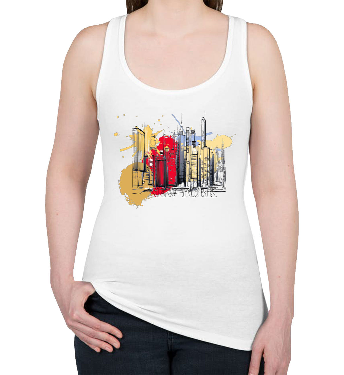 NYC New York Silhouette Women's Racerback Tank Top