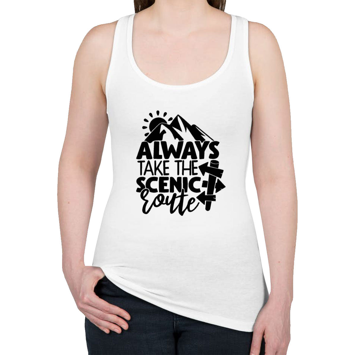 Always Take The Scenic Route Women's Racerback Tank Top