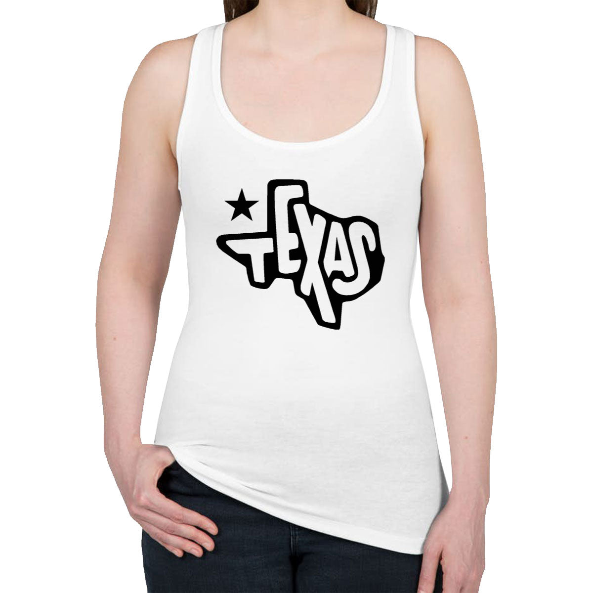 Texas Map Women's Racerback Tank Top