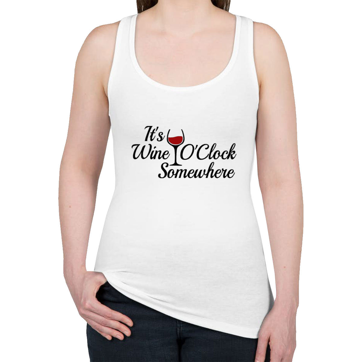 It's Wine O'Clock Somewhere Women's Racerback Tank Top