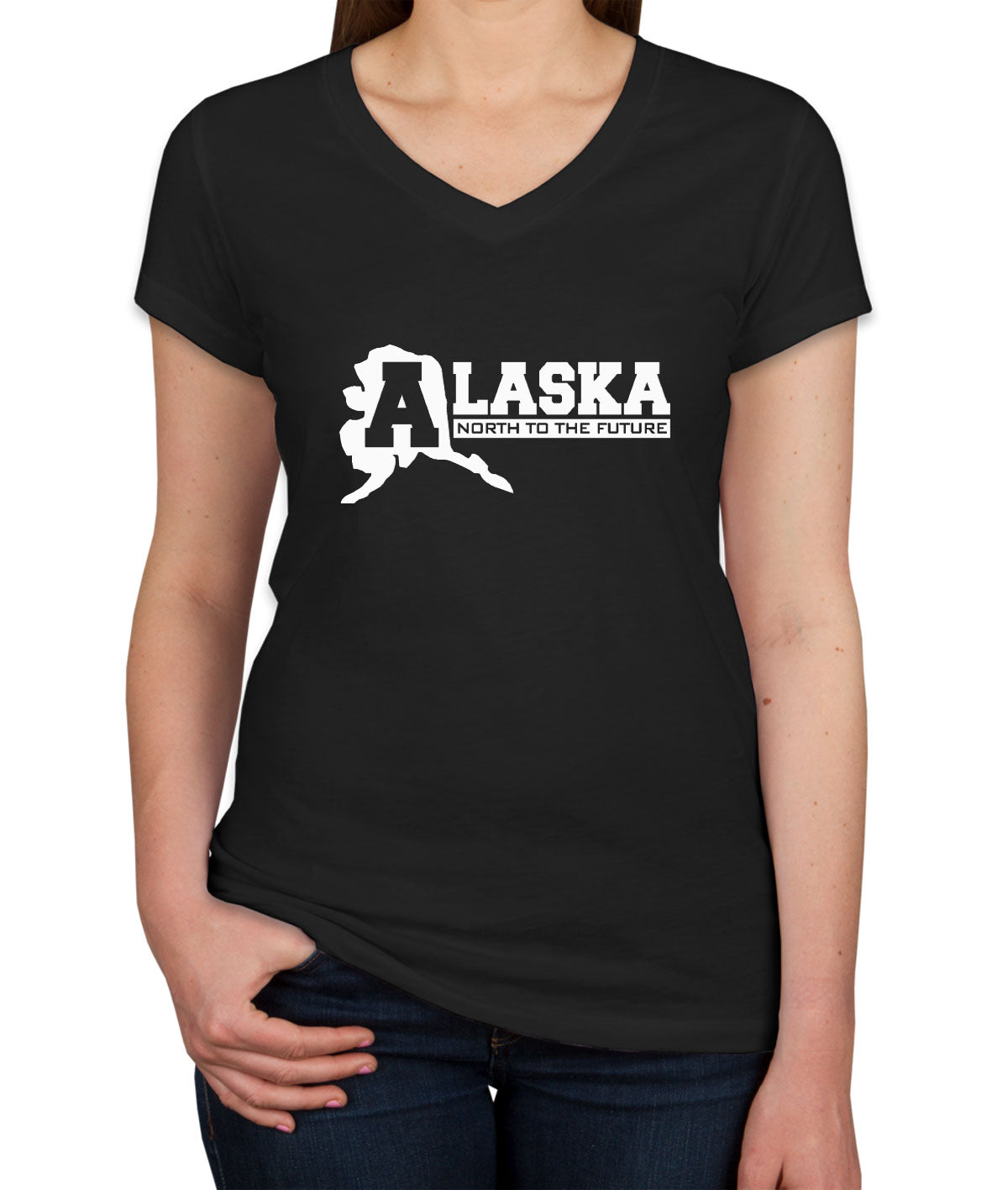 Alaska North To The Future Women's V Neck T-shirt