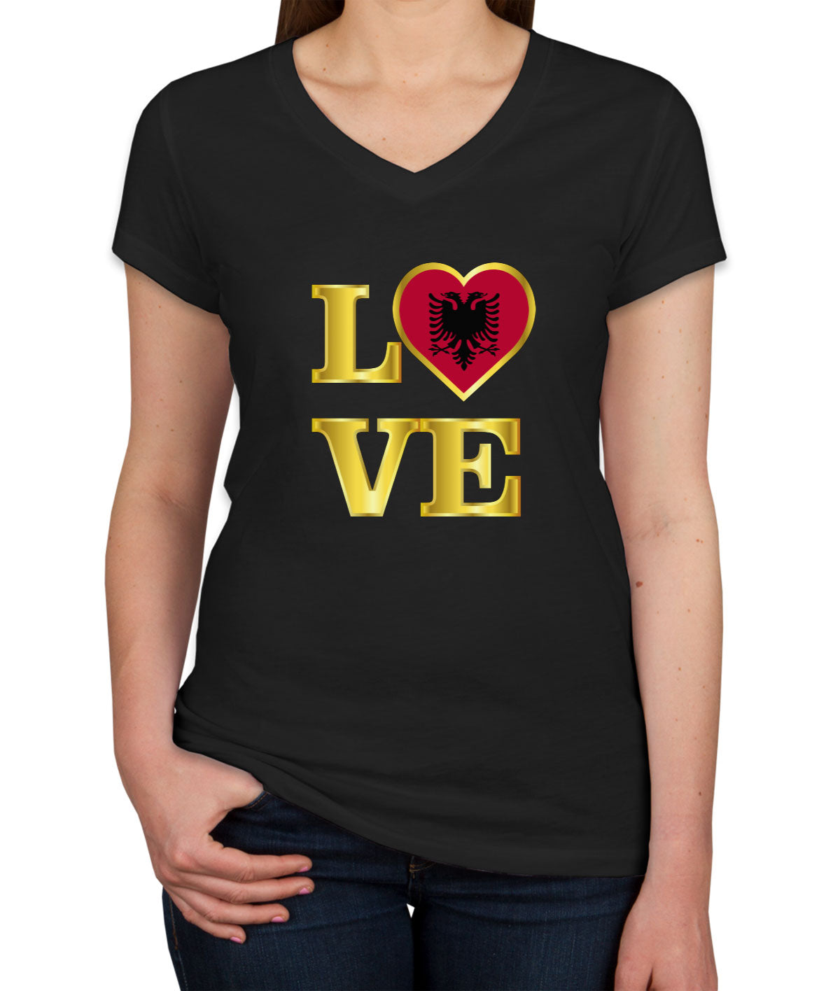 Albania Love Women's V Neck T-shirt