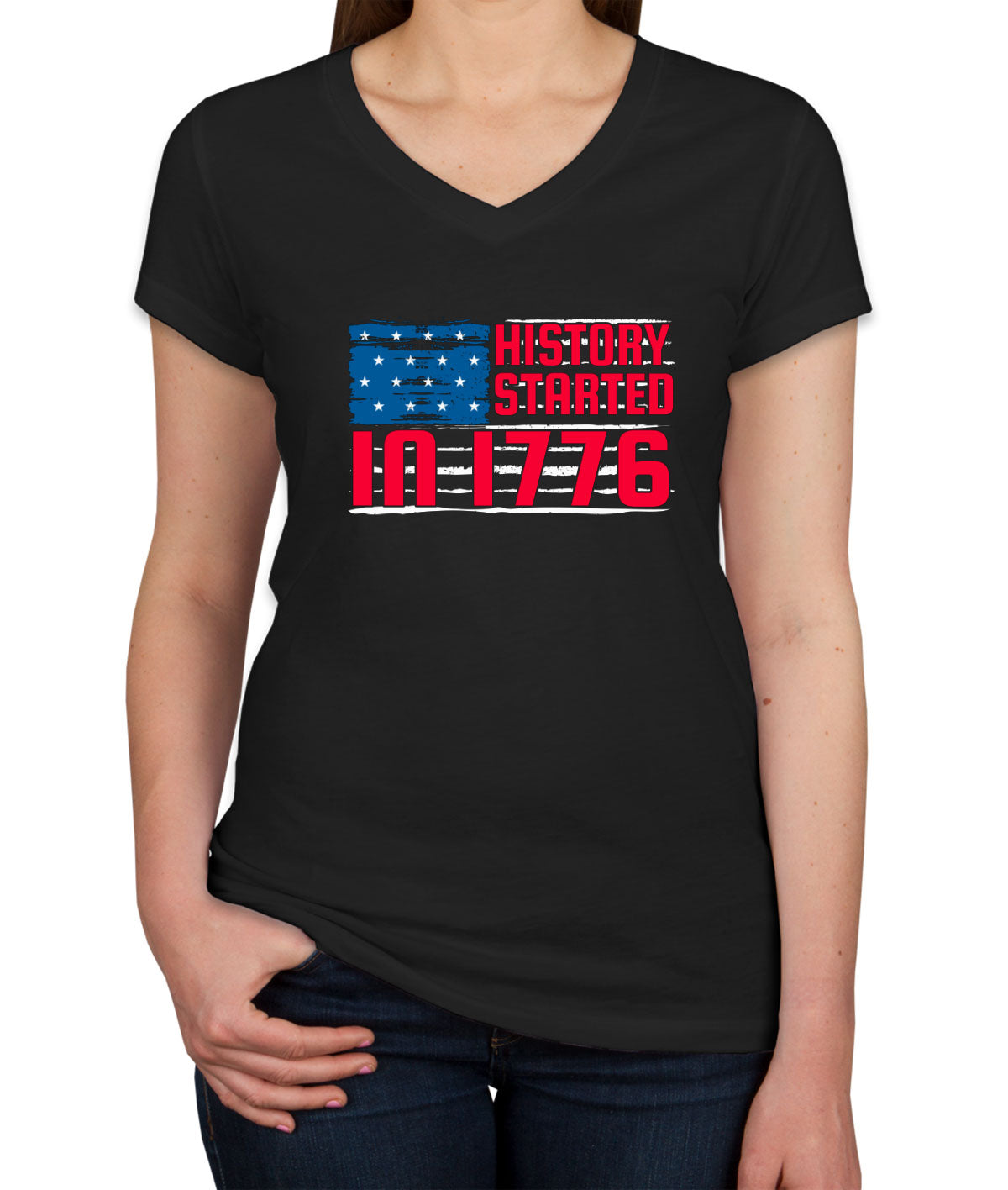 History Started In 1776 Women's V Neck T-shirt