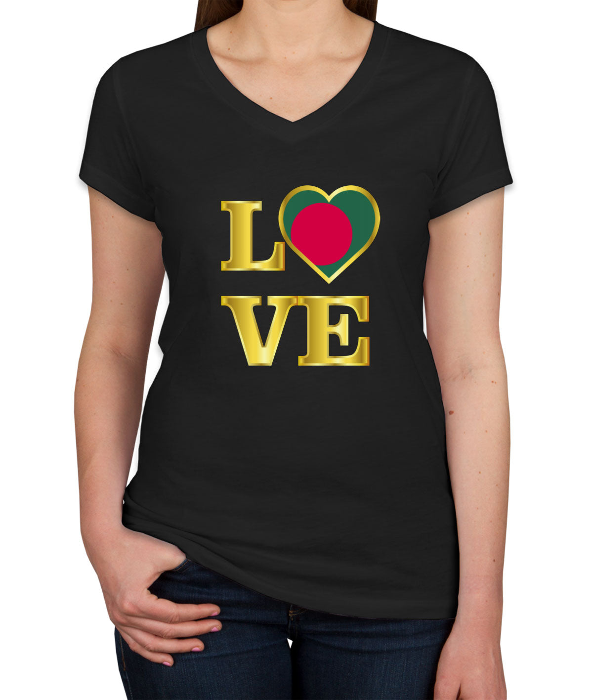 Bangladesh Love Women's V Neck T-shirt