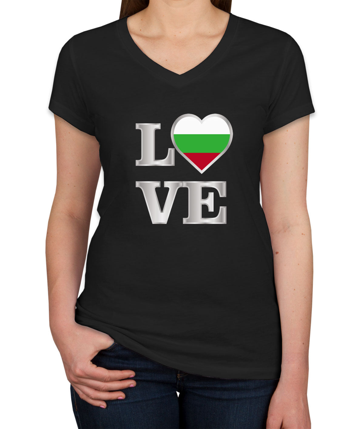 Bulgaria Love Women's V Neck T-shirt