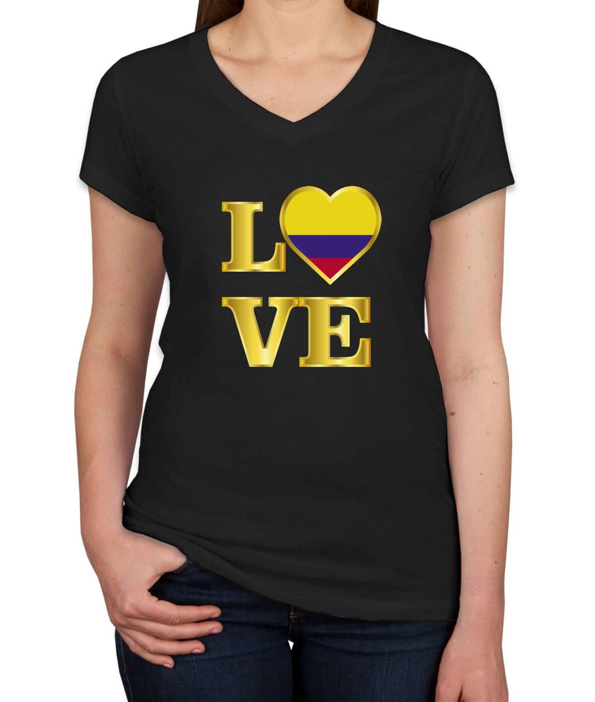 Colombia Love Women's V Neck T-shirt