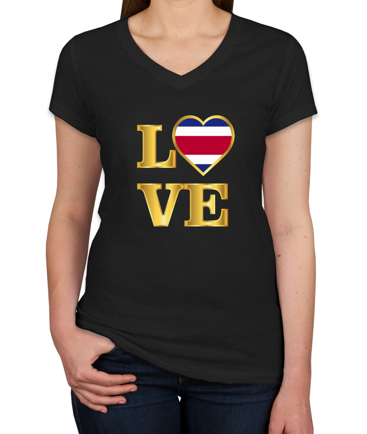 Costa Rica Love Women's V Neck T-shirt