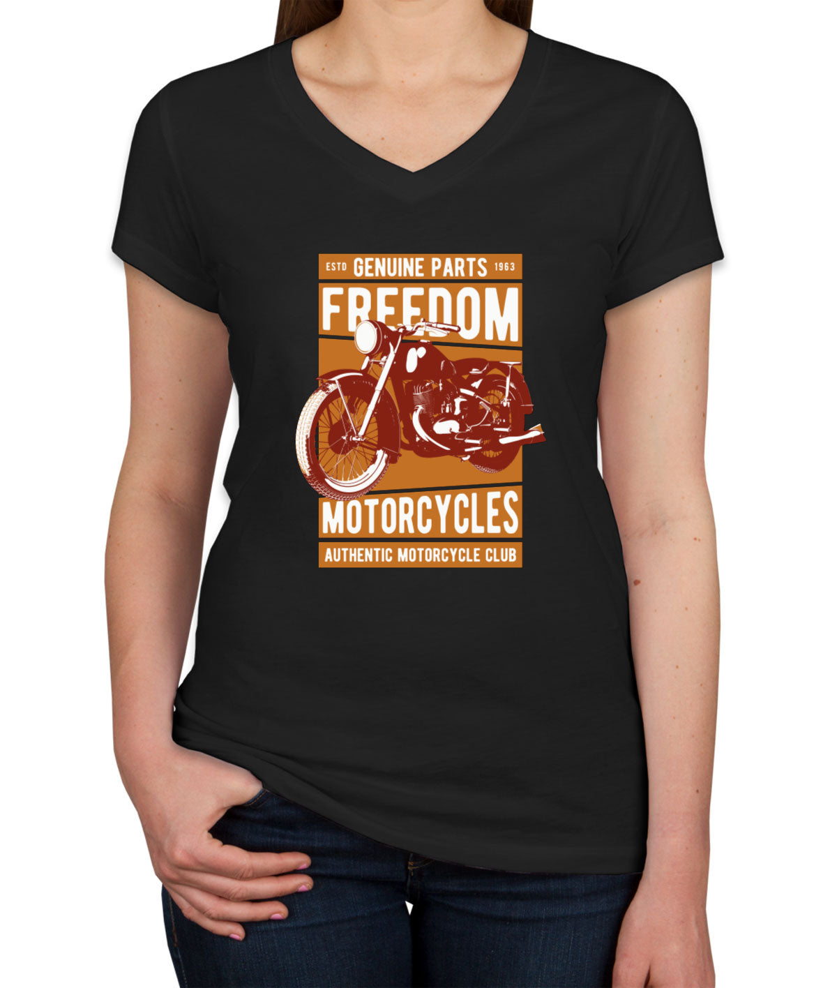 Freedom Motorcycles Women's V Neck T-shirt