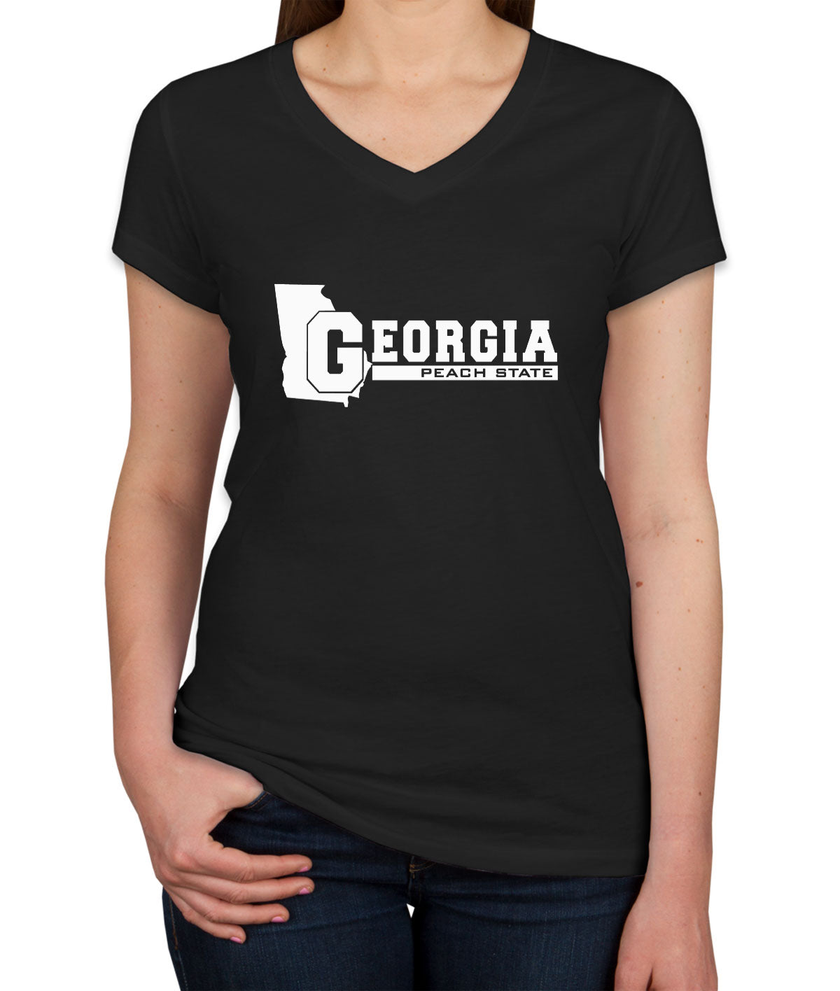 Georgia Peach State Women's V Neck T-shirt