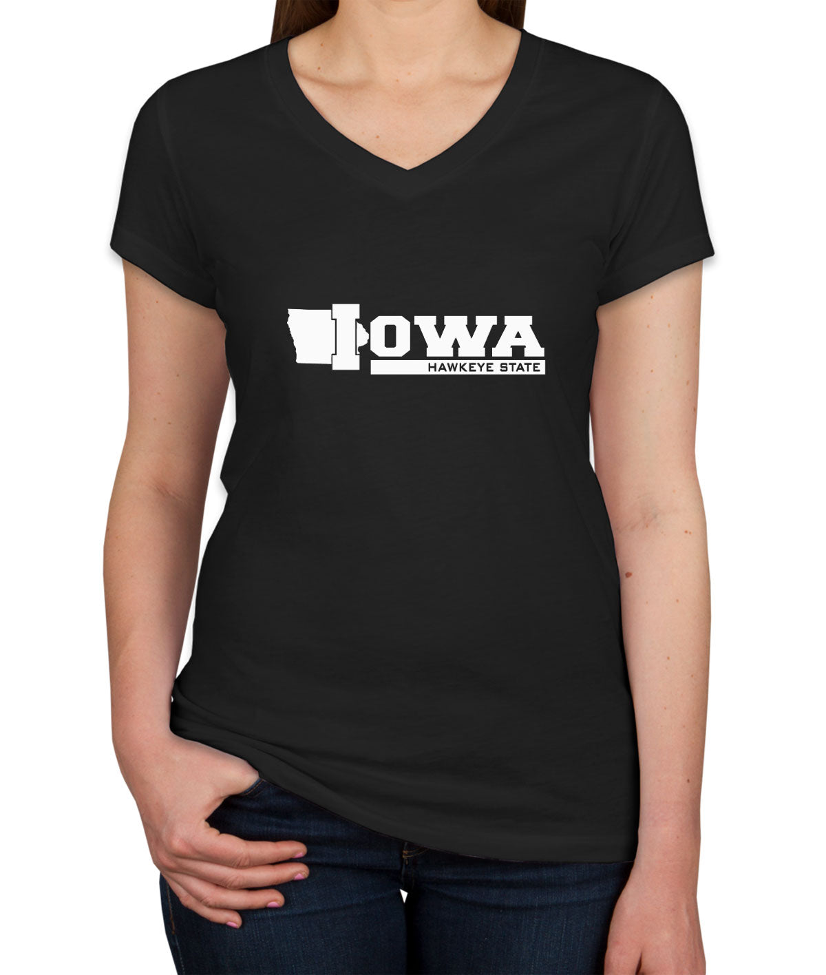 Iowa Hawkeye State Women's V Neck T-shirt