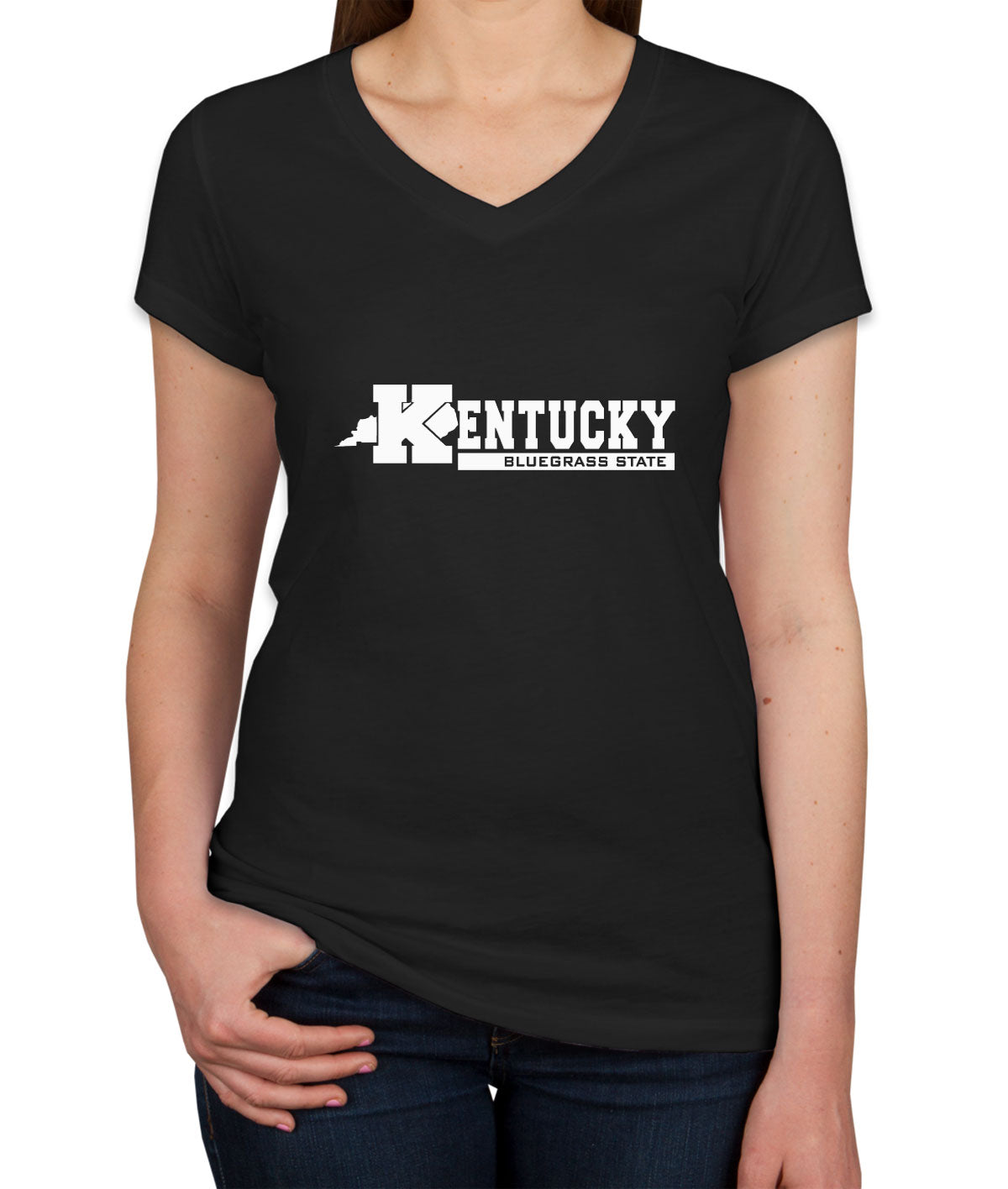 Kentucky Bluegrass State Women's V Neck T-shirt