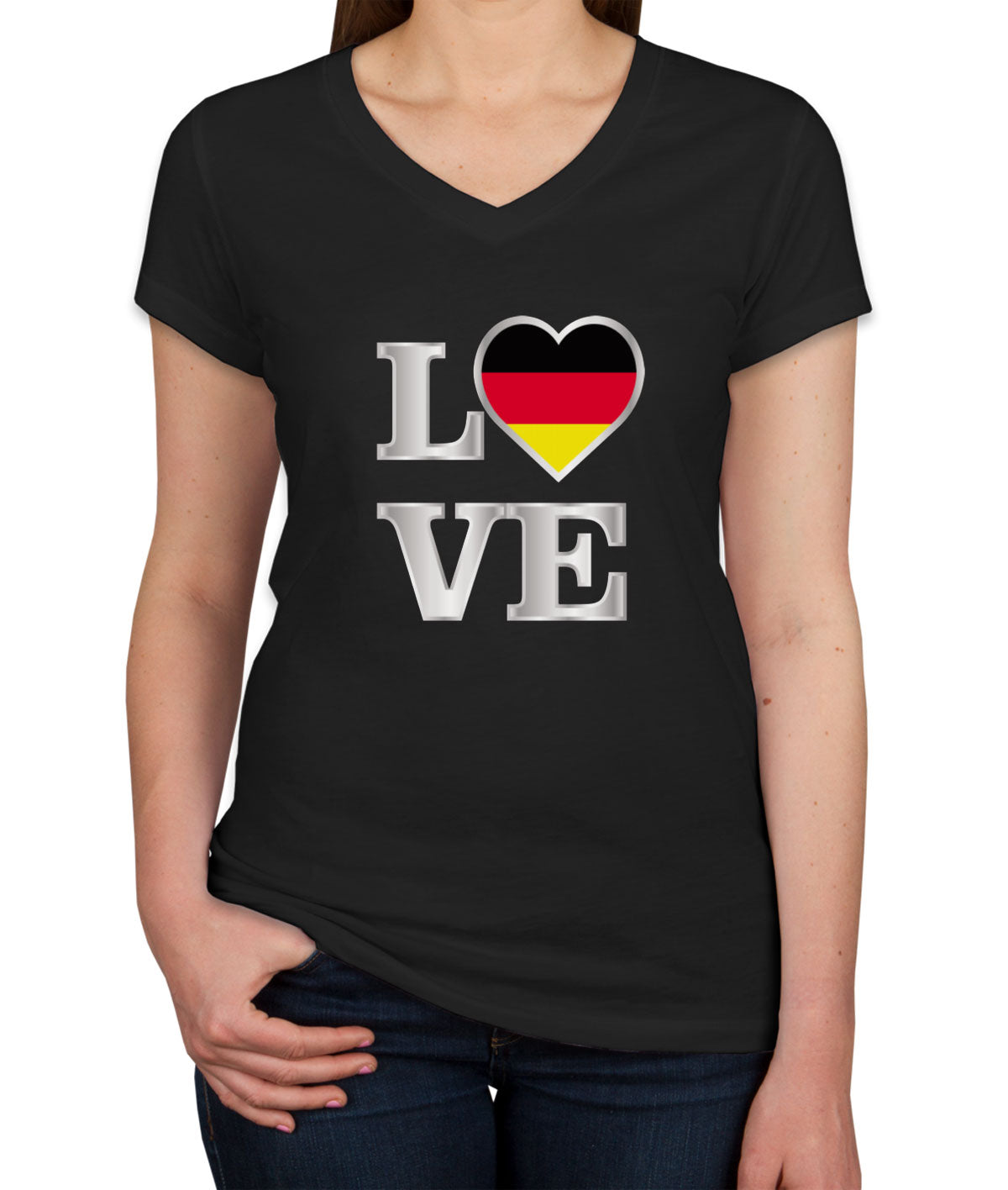 Germany Love Women's V Neck T-shirt