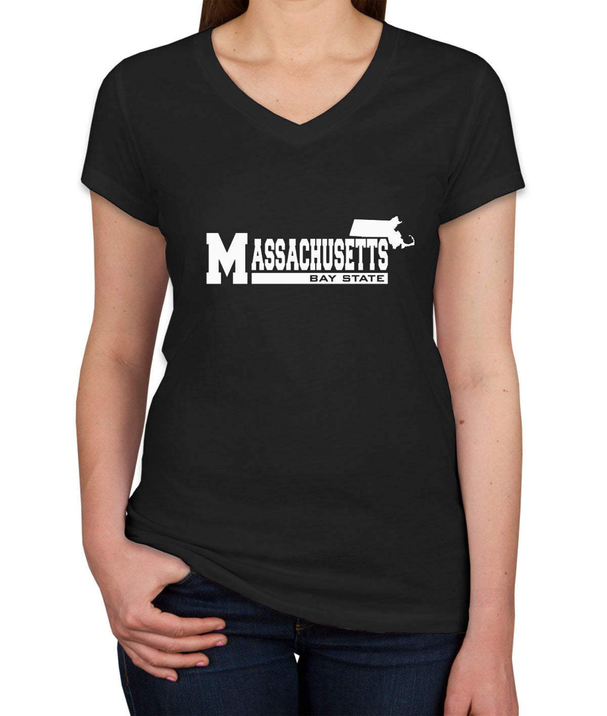 Massachusetts Bay State Women's V Neck T-shirt