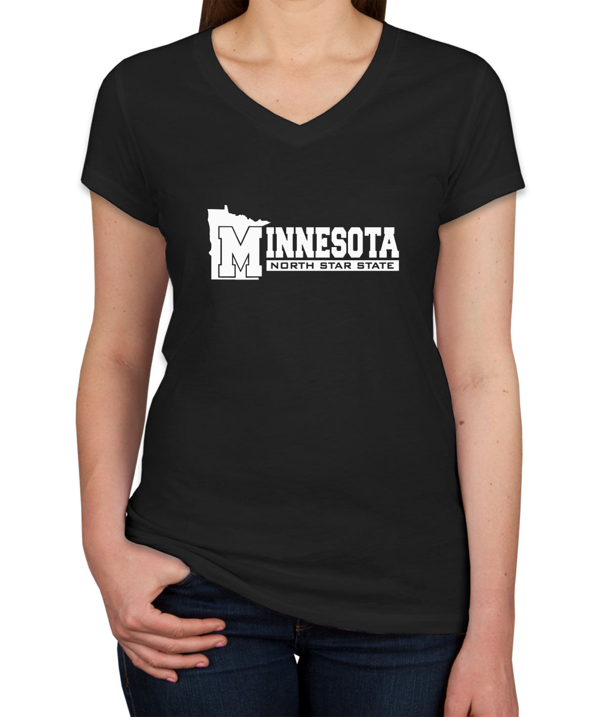 Minnesota North Star State Women's V Neck T-shirt