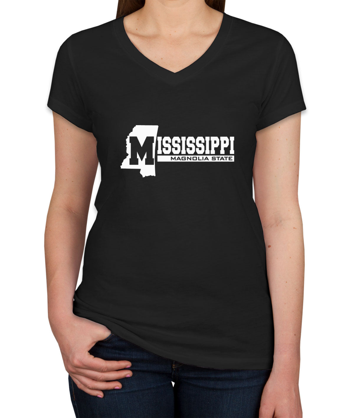 Mississippi Magnolia State Women's V Neck T-shirt