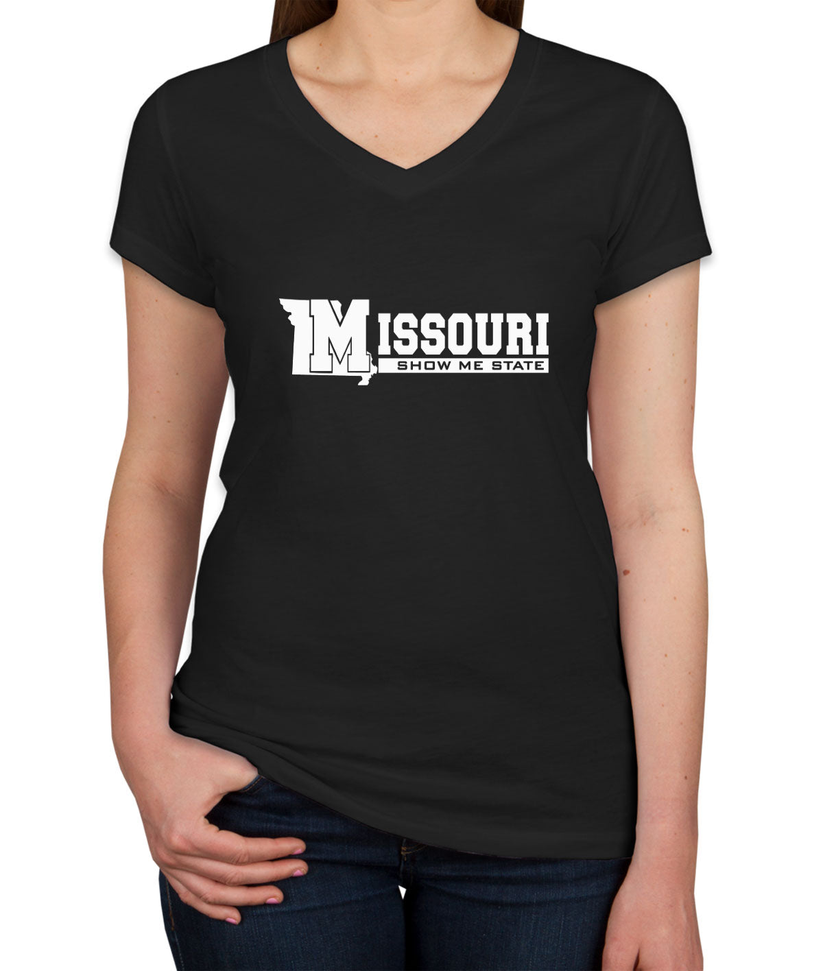 Missouri Show Me State Women's V Neck T-shirt