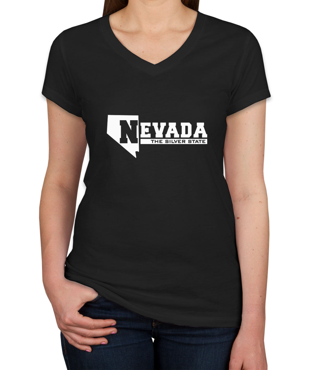 Nevada The Silver State Women's V Neck T-shirt