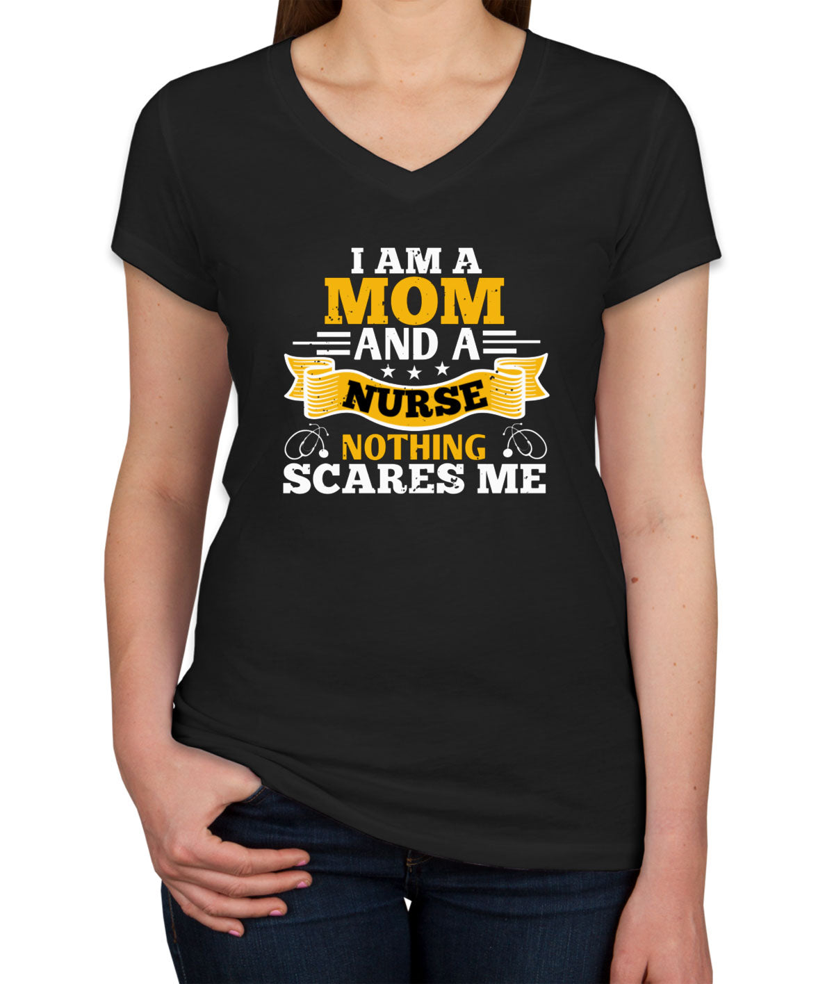 Nurse Mom Women's V Neck T-shirt