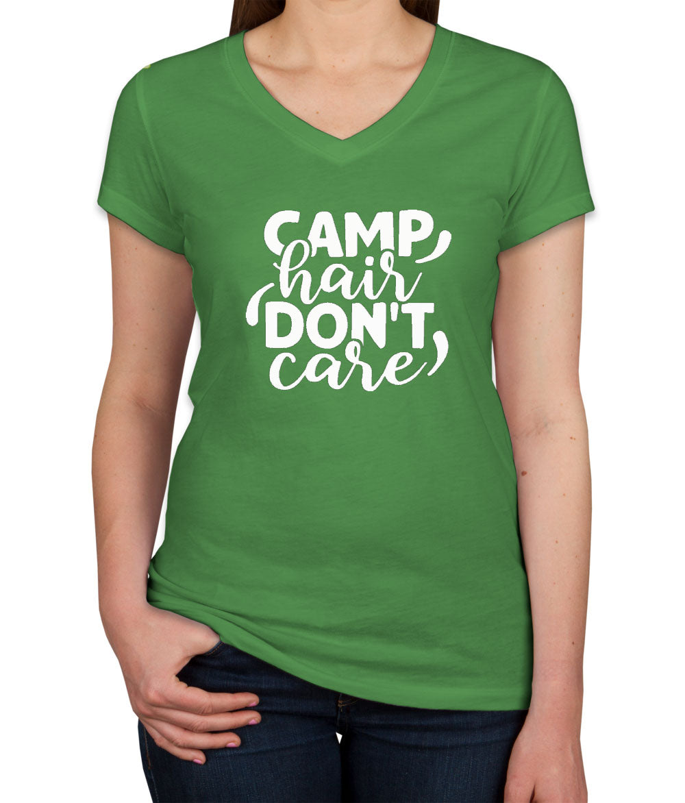 Camp Hair Don't Care Women's V Neck T-shirt