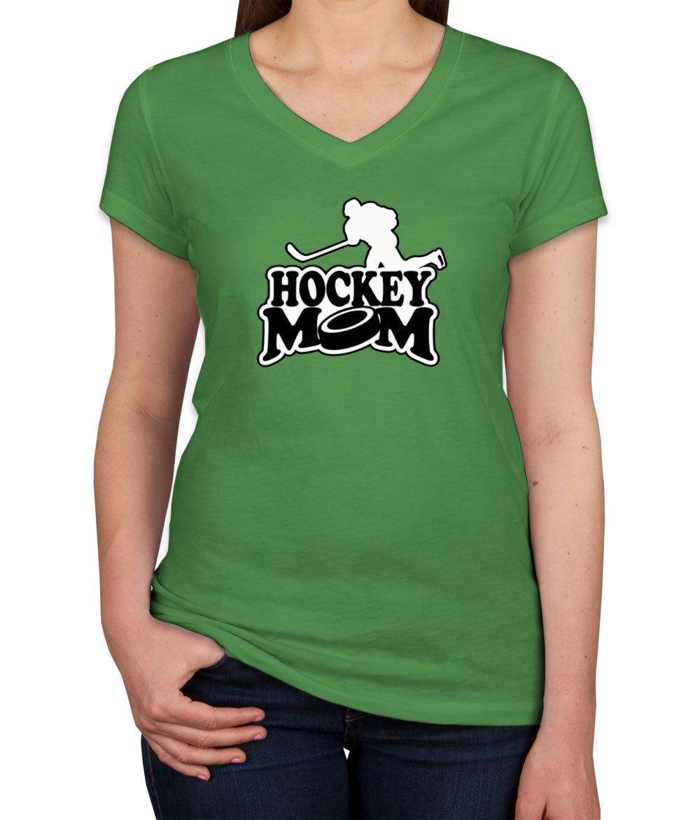 Hockey Mom Women's V Neck T-shirt