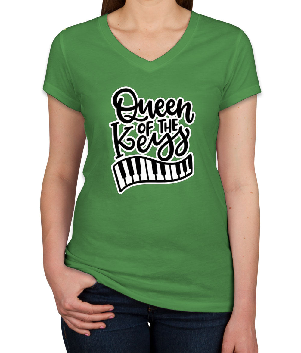 Queen Of The Keys Women's V Neck T-shirt