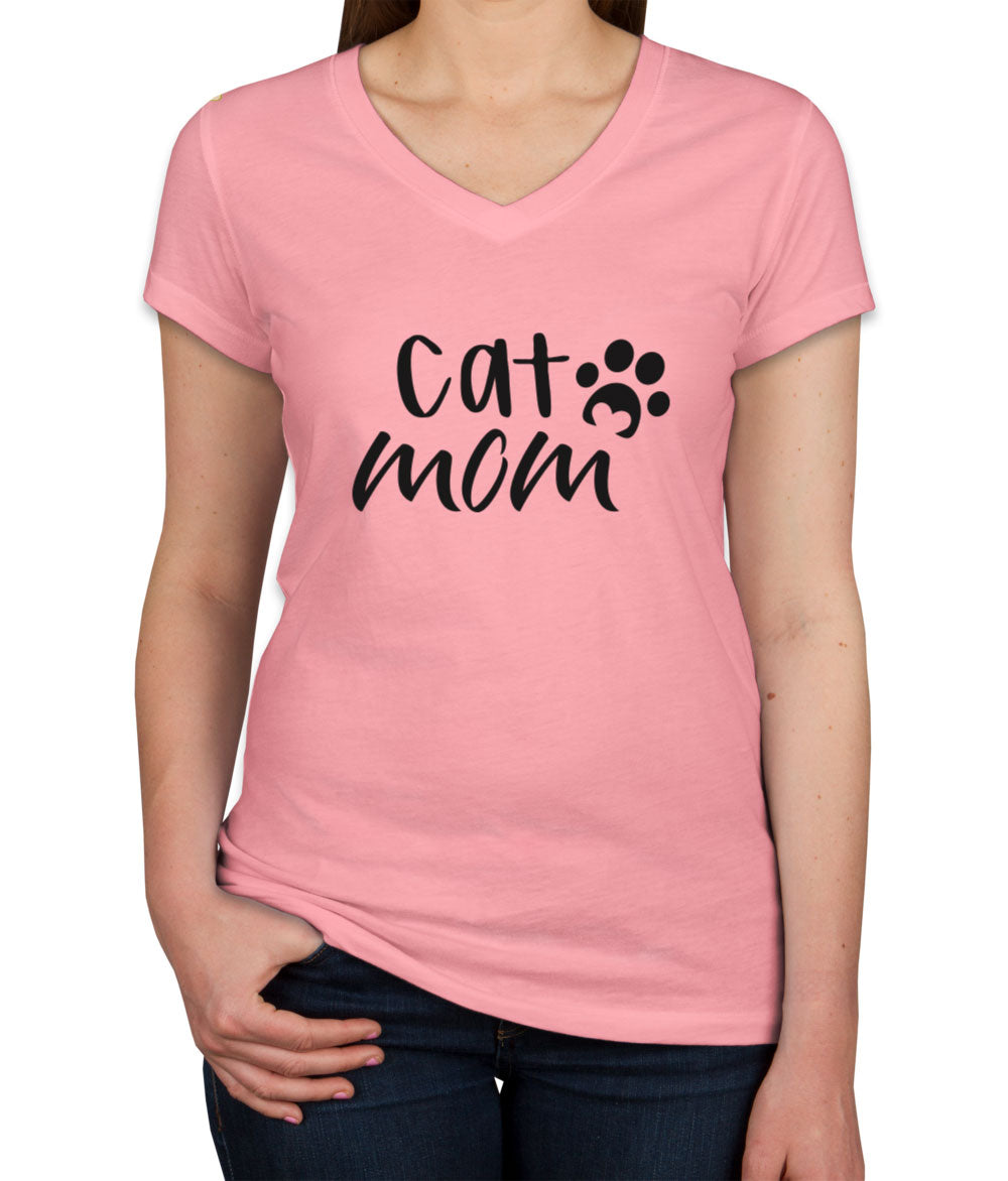 Cat Mom Women's V Neck T-shirt