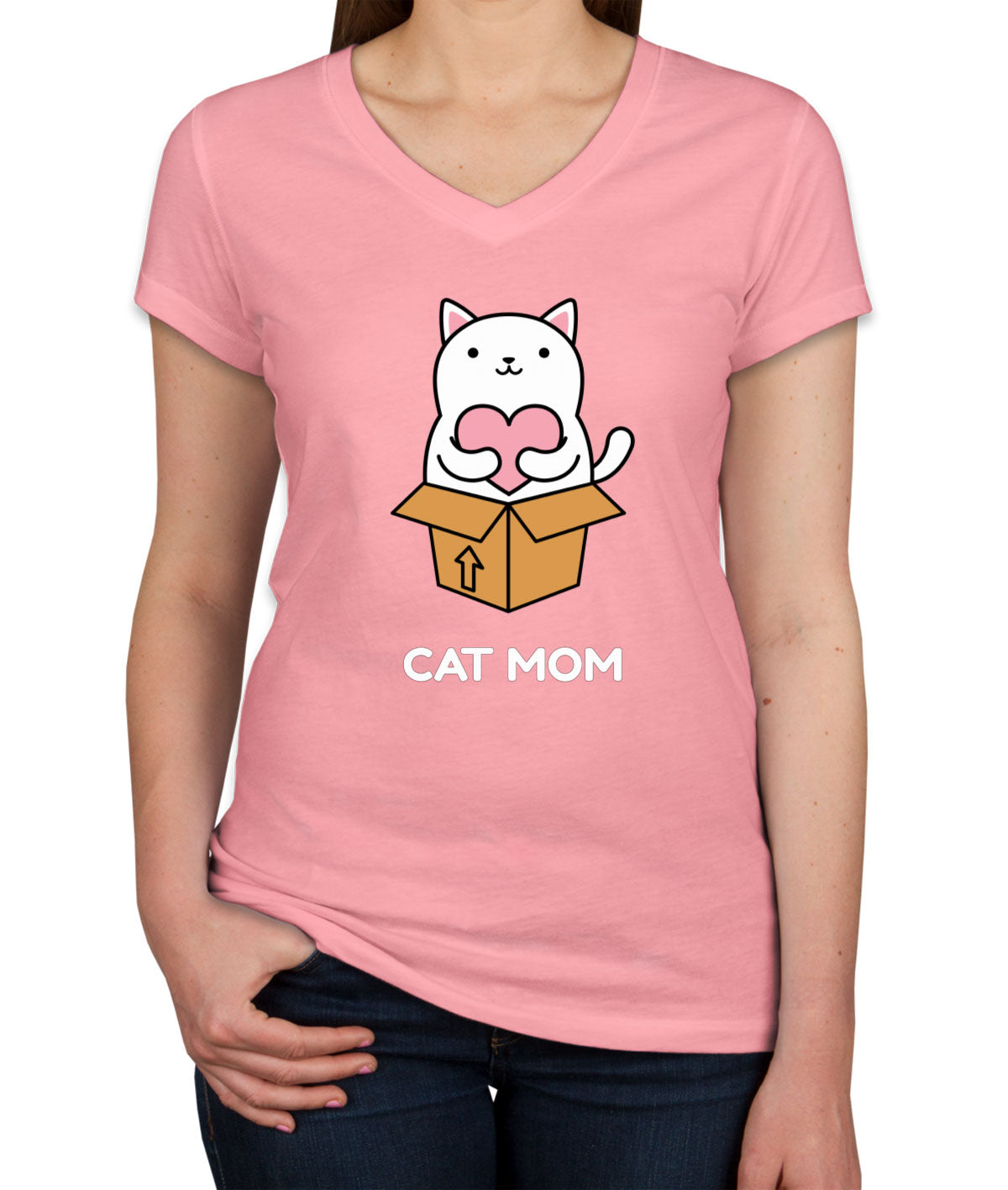 Cat Mom Women's V Neck T-shirt