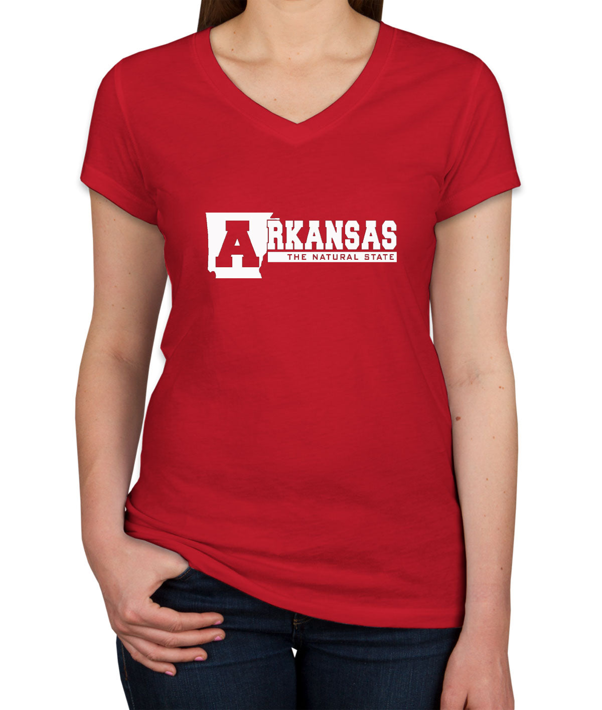 Arkansas The Natural State Women's V Neck T-shirt